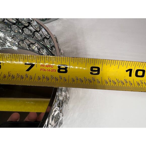 8" & 10" Crystal Round Mirror Candle Plate Perfume Jewelry Makeup Serving Tray - Picture 7 of 11